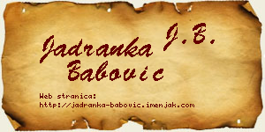 Jadranka Babović vizit kartica